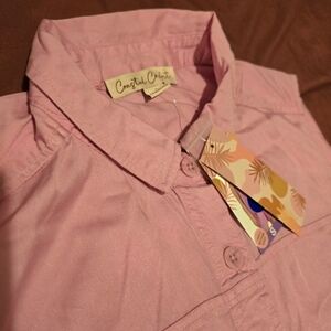 Coastal Comfort Women's‎ Lilac Chiffon Pink Collared Tank Top NWT Size Small